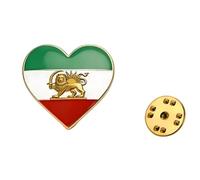 Iran Flag Stainless Steel Brooch Elegant Patriotic Jewelry Accessory Corsage Pin for Men and Women Traditional Iranian Pin