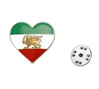 Iran Flag Stainless Steel Brooch Elegant Patriotic Jewelry Accessory Corsage Pin for Men and Women Traditional Iranian Pin