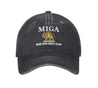 Iran Flag Summer Sun Hat - Cotton Plain Baseball Cap for Dad, Husband - Ideal Retirement Gift Men and Women Washable Soft Top Baseball Caps with MIGA Printed Curved Brim Outdoor Hat (One Size) Black