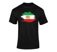 Iran Flag T Shirt Persian Lion and Sun Adults Kids Heritage Tee 2BL Black
