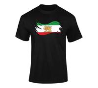 Iran Flag T Shirt Persian Lion and Sun Adults Kids Heritage Tee 3BL Black