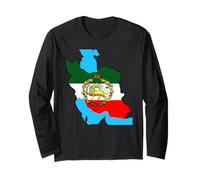 Iran flag with a golden lion Long Sleeve T-Shirt