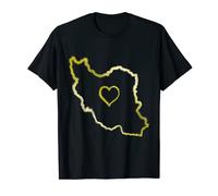 Iran Heart Gold Freedom Love Map Symbol | Azadi Free Iran T-Shirt