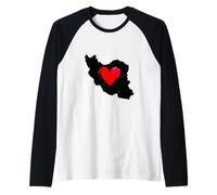 Iran Heart Peace Symbol | Love Persian Freedom Raglan Baseball Tee