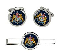 Iran Imperial Coat of Arms Cufflinks and Tie Clip Set