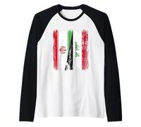 Iran Iraq Half Flag Iranian Iraqi Jersey Raglan Baseball Tee
