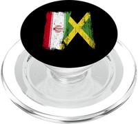 Iran Jamaica Half Flag Iranian Jamaican Heritage PopSockets PopGrip for MagSafe