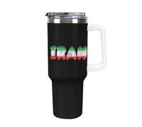Iran Large Capacity Car Cup 40 Oz Stainless Steel Insulated Travel Cup with Handle Straw