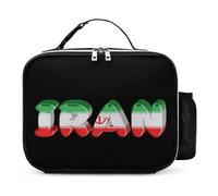 Iran Leather Lunch Bag Insulated Lunchbox Meal Tote Handbags with Detachable Buckled Handle