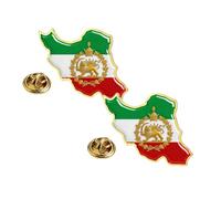 Iran Lion and Sun Flag Enamel Metal Lapel Pin Badge,Iran Map Flag Enamel Pin,Green White Red Tricolour Design - Persian Heritage Patriotic Souvenir Collectible Gift for Jacket,Hat or Bag (F, 5PCS)