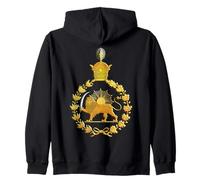 Iran Lion and Sun Pahlavi Dynasty Shir o Khorshid Zip Hoodie