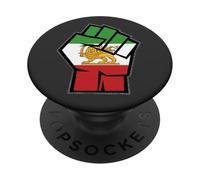 Iran LION SUN FLAG, Iranian Flag, Large Male Fist Support PopSockets Adhesive PopGrip