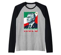 Iran Lion & Sun Shir o Khorshid Flag Emblem Reza Pahlavi Era Raglan Baseball Tee