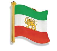 Iran Map Brooch Pins Stainless Steel Persia Iran Flag Lion and Sun Crown/Faravahar/Derafsh Kaviani Persian Iranian Lapel Pins Brooch Badge Souvenir Gifts (Gold 1)