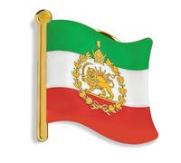 Iran Map Brooch Pins Stainless Steel Persia Iran Flag Lion and Sun Crown/Faravahar/Derafsh Kaviani Persian Iranian Lapel Pins Brooch Badge Souvenir Gifts (Gold 2)