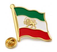 Iran Map Enamel Pin Badge - Persian Lion & Sun Flag Design - Metal Lapel Pin Brooch for Jacket, Backpack or Bag - Iran Gift, Souvenir, Collectible Pin - Pahlavi Symbol - 3cm x 3cm