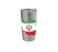 Iran Map Flag Emblem Outline Design Stainless Steel Insulated Tumbler