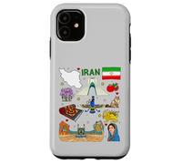 Iran map, Iranian Culture Landmarks & Heritage Art Case for iPhone 11
