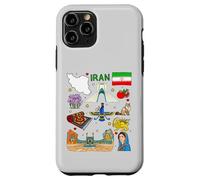 Iran map, Iranian Culture Landmarks & Heritage Art Case for iPhone 11 Pro