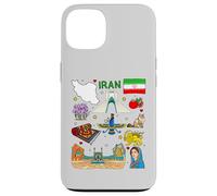 Iran map, Iranian Culture Landmarks & Heritage Art Case for iPhone 13