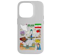 Iran map, Iranian Culture Landmarks & Heritage Art Case for iPhone 14 Pro