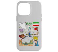 Iran map, Iranian Culture Landmarks & Heritage Art Case for iPhone 14 Pro Max