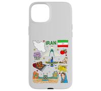 Iran map, Iranian Culture Landmarks & Heritage Art Case for iPhone 15 Plus