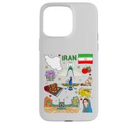 Iran map, Iranian Culture Landmarks & Heritage Art Case for iPhone 15 Pro Max