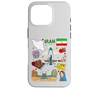 Iran map, Iranian Culture Landmarks & Heritage Art Case for iPhone 16 Pro
