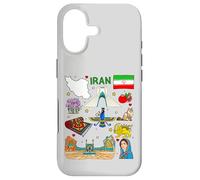 Iran map, Iranian Culture Landmarks & Heritage Art Case for iPhone 17
