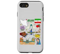 Iran map, Iranian Culture Landmarks & Heritage Art Case for iPhone SE (2020) / 7/8