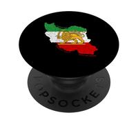 Iran Map with Lion and Sun Emblem, Vintage Heritage PopSockets Adhesive PopGrip