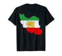 Iran Map with Lion and Sun Emblem, Vintage Persian Heritage T-Shirt
