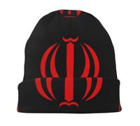 Iran National Emblem Beanie for Men Stretchy Soft Cuffed Wooly Beanie Hats for Women with Warm Lining National Emblem Unisex Classic Winter Hat Gifts for Women Men Dad Black