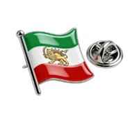 Iran National Flag Map Lapel Pin, Persian Lion Sun Crown Enamel Brooch, Metal Country Geographic Badge, Souvenir Gift for Iranian Patriotic Wear (1, E)