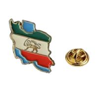 Iran National Flag Map Lapel Pin, Persian Lion Sun Crown Enamel Brooch, Metal Country Geographic Badge, Souvenir Gift for Iranian Patriotic Wear (5, H)