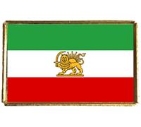Iran Old Persia Gold Colour Rectangle Badge With A Velveteen Bag