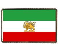 Iran Old Persia Silver Colour Rectangle Badge With A Velveteen Bag