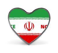 Iran Peace Flag Brooch Pins Heart Badge Button Tie Lapel Backpack Pin Decoration for Women Men