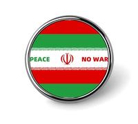 Iran Peace Flag Round Brooch Pins Badge Printed Button Tie Lapel Backpack Pin Decoration for Women Men