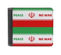 Iran Peace Flag Slim Wallet Bifold Credit Card Holder Case PU Pouch Purse for Men Women