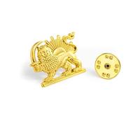 Iran Pin Persia Iran Flag Lapel Pins Metal Old Persian Jewelry Iranian Lion and Sun Flag Pin Souvenir Series Gifts, L, Zinc, no gemstone