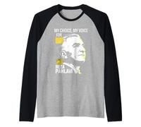 Iran Shir o Khorshid Persian Lion and Sun Reza Pahlavi Era Raglan Baseball Tee