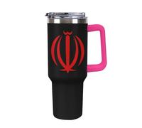 Iran Trendy Tumbler with Handle 40oz Pink