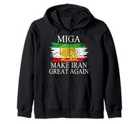 Iranian Shirt Make Iran Great Again Emblem Of Iran MIGA Gift Zip Hoodie
