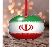 Irans Window Pendant World State Map Flag Stained Acrylic Window Hanging Ornament Keepsake Wall Decor for Bedroom Office Home Decoration Personalized Clear Round Ornament Pendant for Neighbor Friends