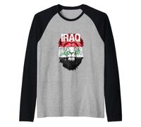 Iraq Flag Design, IRQ Baghdad Home, Iraqi Pride, I Love Iraq Raglan Baseball Tee