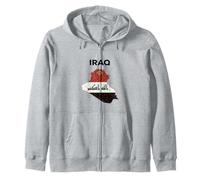 Iraq Flag Design, IRQ Baghdad home, Iraqi Pride, I Love Iraq Zip Hoodie