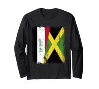 Iraq Jamaica Half Flag Iraqi Jamaican Heritage Long Sleeve T-Shirt