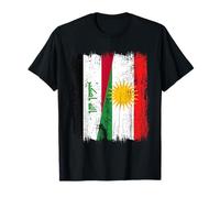 Iraq Kurdistan Half Flag Iraqi Kurdish Heritage Jersey T-Shirt